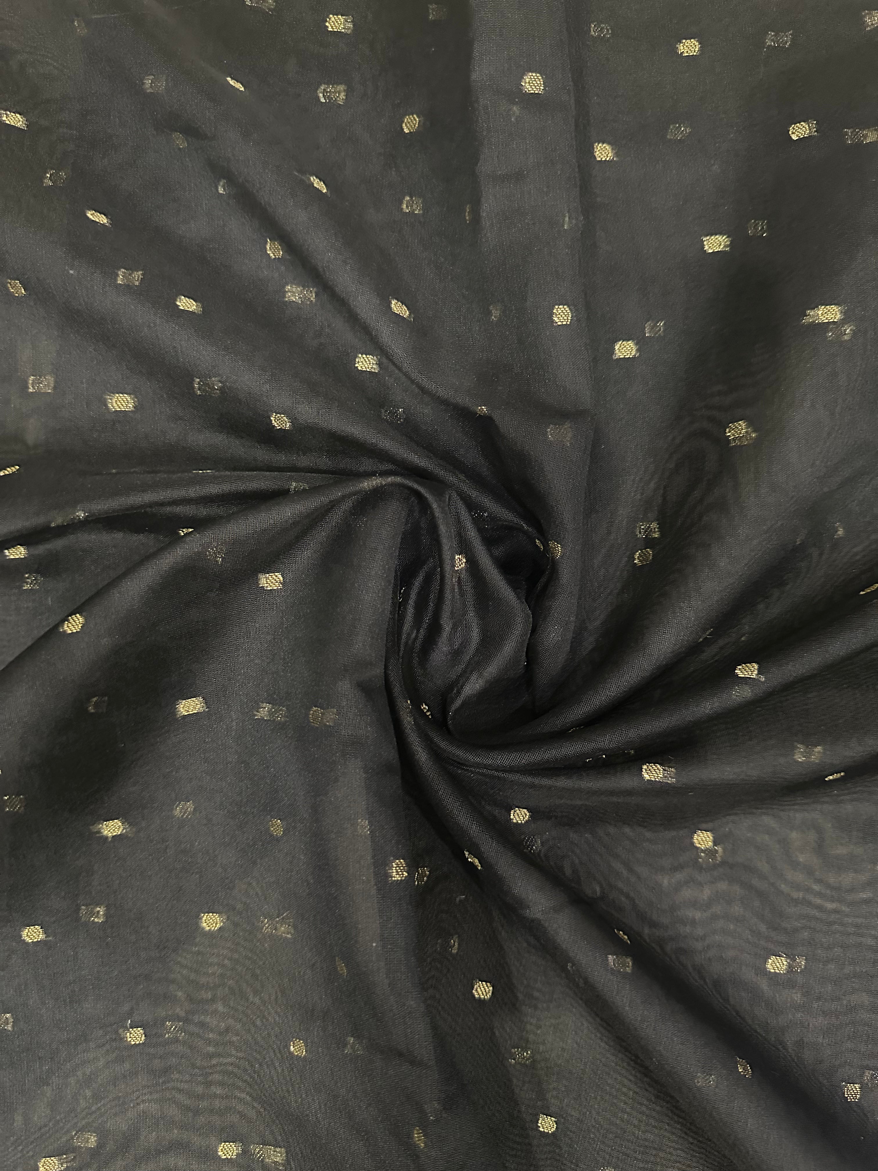 Obsidian Charm: Banarasi Jacquard with Golden Glow